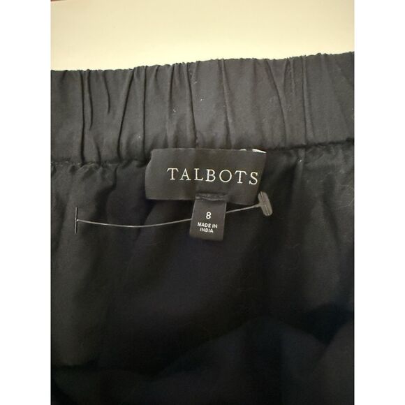 Talbots Embroidered Poplin Skirt Midi Maxi Fit Flare Full Black Pocket Cotton 8 - Picture 13 of 13